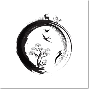 Enso Zen Circle Japanese Symbol Life Nature Tree Wildlife Posters and Art